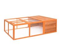 Cage de jardin en bois massif de sapin 150 x 100 x 50 cm pour poules, canards, petits animaux, avec grille en fil d'acier et portes à ouverture facile, cage d'extérieur stable pour élevage de