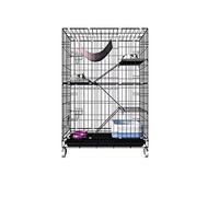 Cage de Jeu pour Chien et Chat | Cage pour Chat avec bac à Nettoyage Facile et hamac Inclus | pour 1 à 2 Chats | Disponible en Cinq Tailles et Quatre Combinaisons différentes (Couleur : D, D