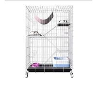 Cage de Jeu pour Chien et Chat | Cage pour Chat avec bac à Nettoyage Facile et hamac Inclus | pour 1 à 2 Chats | Disponible en Cinq Tailles et Quatre Combinaisons différentes (Couleur : C, D