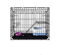 Cage de Jeu pour Chien et Chat | Cage pour Chat avec bac à Nettoyage Facile et hamac Inclus | pour 1 à 2 Chats | Disponible en Cinq Tailles et Quatre Combinaisons différentes (Couleur : D, D