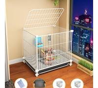 Cage de lapin à cryptage d'intérieur, cages à lapin, cage pour cochon d'Inde intérieure et extérieure, avec plateau et tapis de pied (taille : 48 x 38 x 42 cm)