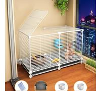 Cage de lapin à cryptage d'intérieur, cages à lapin, cages pour animaux de compagnie pour petits avec plateau et tapis de pied (taille : 72 x 37 x 42 cm)