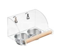 Cage de mangeoire pour perroquets - Distributeur d'eau transparent pour perruches - Conteneur de nourriture pour perroquets - Tasses interactives - Pour perruches Kenond No Mes
