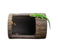 Cage De Nourrissage Reptiles Bol Alimentaire Suspendu À Bord Profond | Accessoires De Terrarium Design Souche D'Arbre Simulée Avec Crochets Pour Lézards Barbus Geckos Grenouilles Terrarium