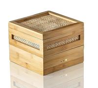 Cage De Torréfaction De Thé Électrique 150 W, Diffuseur D'arôme De Thé En Bois, Capacité De 200 G, Température Réglable À 3 Vitesses, Commandes Tactiles/sécurité Intelligente, For Noix(B)