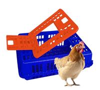 Cage de transport de poules en plastique avec double porte pour oiseaux, canards et oies