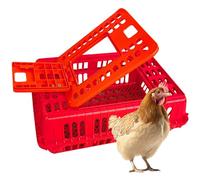 Cage de transport de poules en plastique avec double porte pour oiseaux, canards et oies