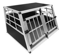 Cage de Transport en Aluminium 50 x 89 x 69 cm 2 Portes Transport Petits Animaux Noir G