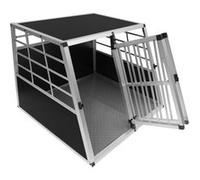 Cage de Transport en Aluminium 90 x 97 x 69 cm 2 Portes Transport Grands Animaux Noir G
