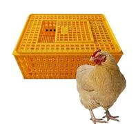Cage de Transport for Volailles, Cage de Transport en Plastique for Poulets, Cage de Transport for Poulets, Panier de Transport for Volailles, for 8 à 13 Poulets Adultes, for Volailles, Poulets(Orange