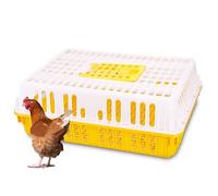 Cage de Transport for Volailles, Cage de Transport en Plastique for Poulets, Cage de Transport Robuste for Volailles, Poulets, Oiseaux, Canards, Oies(Yellow)