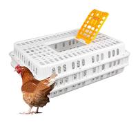 Cage de Transport for Volailles, Cage de Transport en Plastique for Poulets, Cage de Transport Robuste for Volailles, Poulets, Oiseaux, Canards, Oies(White)