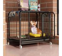 Cage de Transport Indestructible pour Grands Chiens - Robuste, Facile à déplacer, Conception ventilée, Niche d'intérieur avec puits de lumière - Convient à Toutes Les Tailles de Chiens, faci