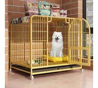 Cage de Transport Indestructible pour Grands Chiens - Robuste, Facile à déplacer, Conception ventilée, Niche d'intérieur avec puits de lumière - Convient à Toutes Les Tailles de Chiens, faci