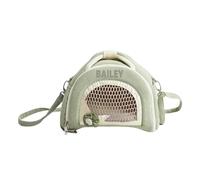 Cage de Transport Personnalisée pour Lapin et Hamster, Cage de Transport avec Fenêtre en Maille et Bandeoulière, Transport Léger pour Petit Animal de Voyage (Vert Menthe)