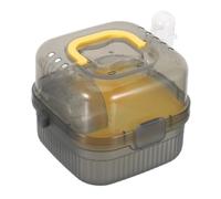 Cage de Transport Portable à Deux Niveaux Poignée Valise Jaune | Plastique ABS Résistant aux Chocs, Ventilation, Accès Simple, pour Hamsters et Cochons D'inde
