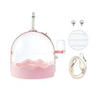 Cage de transport portable pour petit animal domestique avec bouteille d'eau de 60 ml et cadre de station de voyage avec cadre de station et calopsitte