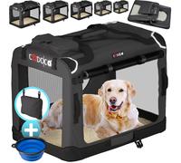 CADOCA® Cage de Transport M Anthracite pour Animaux Chien Chat Rongeur Respirant Pliable Sac de Transport Matelas Douillet