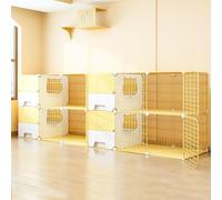 Cage de Transport pour Chat avec litière, Espace Extra Large 210x35x70cm, Villa Design DIY, Parc pour Animaux