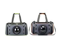 Cage de Transport pour Chat Souple Anti-Fugue Double Verrou Ventilation Maximale Toit Ouvrant Poids Léger pour TGV et Cabine Avion(Green+Orange,Small)