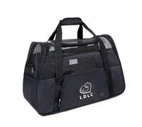Cage de Transport pour Chat Souple Anti-Fugue Double Verrou Ventilation Maximale Toit Ouvrant Poids Léger pour TGV et Cabine Avion(Black)