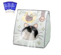 Cage de transport pour chats avec compartiment pour sac à glace | Compartiment isolé ventilé portable pour extérieur, voyage, transport aérien, randonnée intérieure
