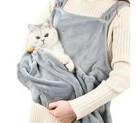 Cage de transport pour chats - Flanelle douce jusqu'à 7,5 kg | Tablier de transport pour chats avec doux rayures, accompagnement, promenade, pour petits chiens avec mains libres