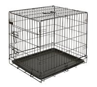 Kerbl Cage de transport pour chien grillagée Une porte Métal noire 63×48×57 cm Plateau amovible