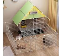 Cage de Transport pour Chien et Lapin, Grande Cage d'extérieur, enclos à Monter soi-même, Parc à Jeux intérieur pour Chat en Fil métallique détachable, Parc à Jeux pour Petits Animaux avec p