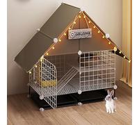 Cage de Transport pour Chien et Lapin, Grande Cage d'extérieur, enclos à Monter soi-même, Parc à Jeux intérieur pour Chat en Fil métallique détachable, Parc à Jeux pour Petits Animaux avec p