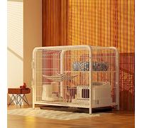 Cage de Transport pour Chien ou Chat d'intérieur avec Double Porte, puits de lumière, barrière, étagère supérieure, bac Facile à Nettoyer et verrou de sécurité - Idéale pour la sécurité de v