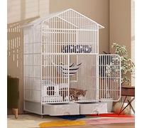 Cage de Transport pour Chien ou Chat d'intérieur avec Double Porte, puits de lumière, barrière, étagère supérieure, bac Facile à Nettoyer et verrou de sécurité - Idéale pour la sécurité de v
