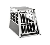 Cage de transport pour chiens sécurisée avec dos droit aluminium noir
