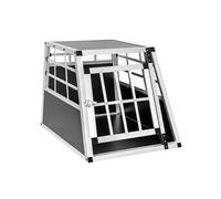 Cage de transport pour chiens sécurisée avec dos droit aluminium noir