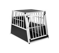 Cage de transport pour chiens sécurisée avec dos droit bois noir