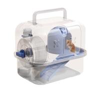 Cage De Transport pour Hamster, 24x18x20cm Cage De Voyage Portable pour Petits Animaux avec Bouteille d'eau, Mallette De Transport Portable pour Hamster, Cochon d'Inde, Rongeurs