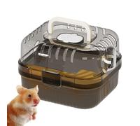 Cage de transport pour hamster | Espace de vie portable transparent | Boîte de transport pour hamster avec bouteilles d'eau | Pour du désert, souris naines, lapins, hamsters, mouvement, camping