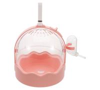 Cage de Transport pour Hamster Portable et Léger, Rose, Plastique | Compacte pour Petits Animaux, Usage Voyage et Shopping, Design Multipurpose, Adaptée aux Cochons D’inde