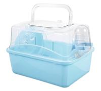 Cage de Transport pour Hamster, Toit Panoramique Transparent, Plastique ABS | Ouverture Supérieure, Verrou Sécurisé, Poignée Robuste, Ventilation par Grille, pour Déplacements et Balades