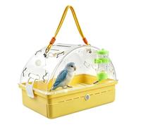 Cage de Transport pour Oiseau en Mangeoire et Abreuvoir Transparents avec | avec Tiroir à Déchets et Transporteur Perroquets pour Tortues, Reptiles, Calopsittes, Plein Air, Promenade,