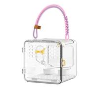 Cage de transport pour oiseaux - 20 x 18 x 19 cm | Portable manuel transparent respirant en nylon léger | Voyage vétérinaire extérieur petits cochons d'Inde