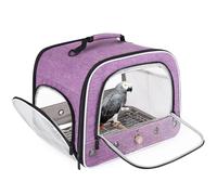 Cage de transport pour oiseaux de grande taille, sac portable avec plateau en métal et grille pour transporter et transporter des oiseaux de taille moyenne et grande comme le gris africain, calopsitte
