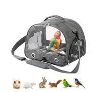 Cage de transport pour oiseaux de grande taille, sac portable avec plateau en métal et grille pour transporter et transporter des oiseaux comme le gris africain, calopsitte à longue queue et perroquet