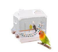 Cage de Transport pour Oiseaux Transporteur Léger Résistant À L'Évasion | Cage Portable Avec Perchoir Et Bouteille D'Eau Pour Intérieur Camping Extérieur Maison Canaris Inséparables Conures
