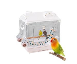Cage de Transport pour Oiseaux Transporteur Léger Résistant À L'Évasion | Cage Portable Avec Perchoir Et Bouteille D'Eau Pour Intérieur Camping Extérieur Maison Canaris Inséparables Conures