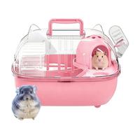 Cage de Transport pour Petits Animaux de Compagnie - 27,5 x 22 x 20 cm - Grande Cage de Voyage - Boîte de Protection en polypropylène Transparent - Valise Portable et aérée avec Design de