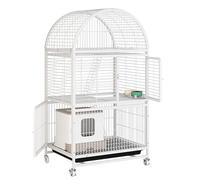 Cage de Transport Robuste pour Chats et Chiens avec Double Porte, verrous et Roues verrouillables - Grande Cage d'intérieur/extérieur, Conception à Trois Niveaux, 79 cm x 63 cm x 145 cm