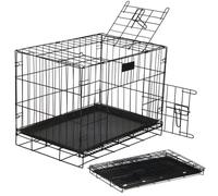 Cage de Transport - SPRINGOS® - 60 x 50 x 42 cm - Pliable - 2 Portes - Métal Noir