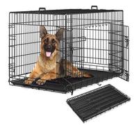 Cage de transport - TECTAKE - Caisse de transport LUNA pliable 2 portes et 2 poignées de transport, 121,5 x 75,5 x 80,5 cm - Noir