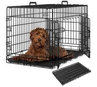 tectake® Cage pour Chien Pliable et Robuste Caisse de Transport pour Chien & Chiots Taille M, Fond Amovible, 2 Portes Double Verrouillage, Poignées de Transport, Accessoires Chiens, 91 x 59,5 x 64 cm